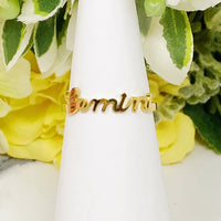 Thumbnail for Ellison & Young - Scripted Zodiac Ring - 18K Gold plated - ALL 12 SIGNS / FIND YOURS! -