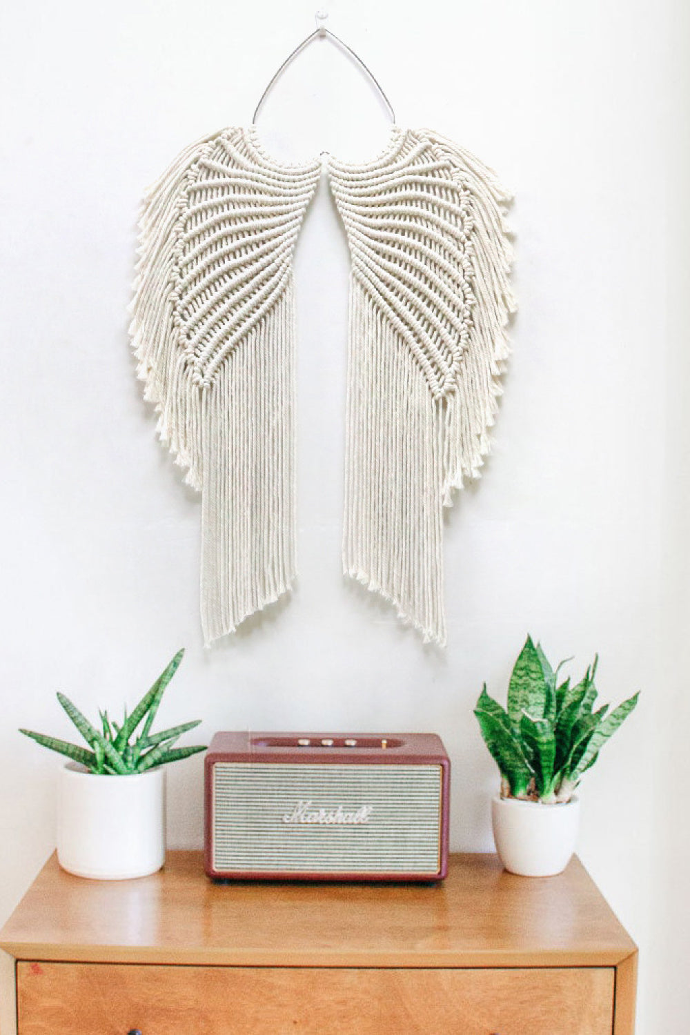 Macrame Angel Wings Wall Hanging - 21.5" X 17.7" - T - 1 COLOR -