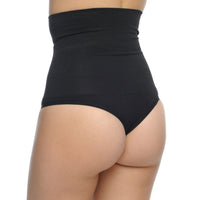 Thumbnail for Seamless Hi-Waist Shaper With Thong Bottom Black -