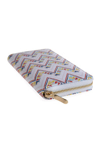 Thumbnail for Chevron Printed Zipper Wallet - 1 COLOR -