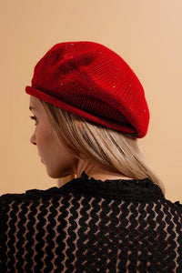 Thumbnail for Q2 - Wool Beret in Red - 1 COLOR -