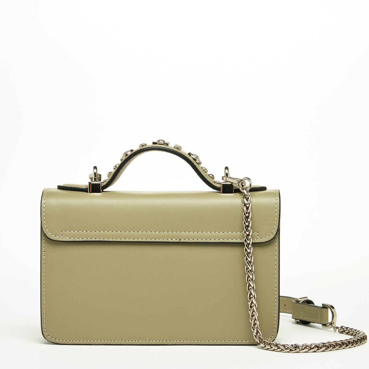 The Hollywood Leather Crossbody Bag Sage Green -