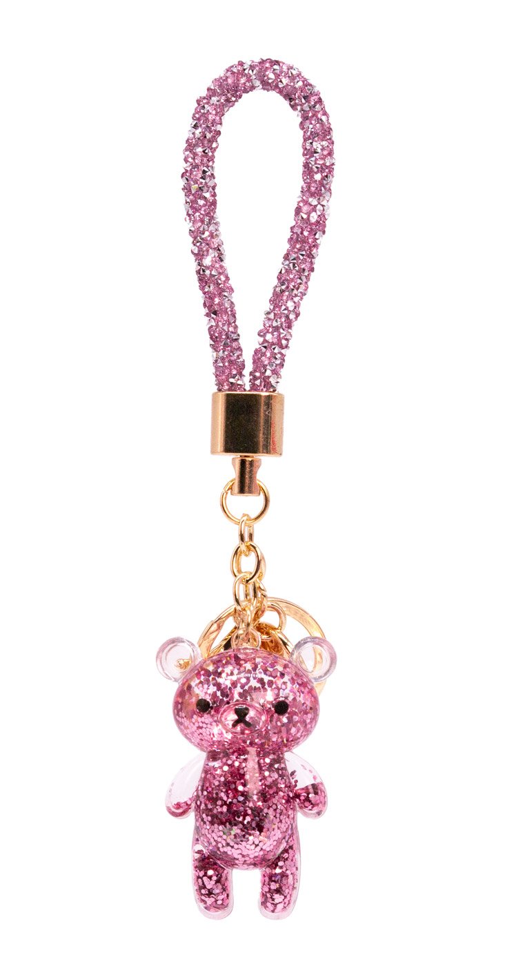 Glitter Bear Keychain - Rose Gold -