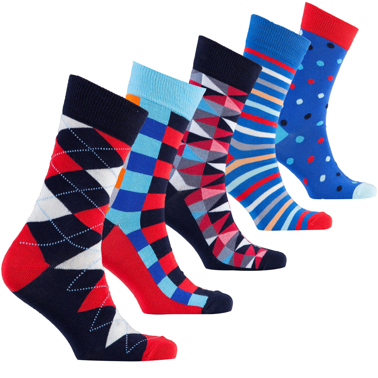 Men's Stylish Mix Set Socks - 5 PACK -