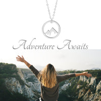 Thumbnail for Sincerely Silver - Circle Mountain Necklace - A Sterling Silver Adventure Necklace -