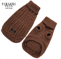 Thumbnail for Dog and Cat Cable Knit Sweater - Brown -