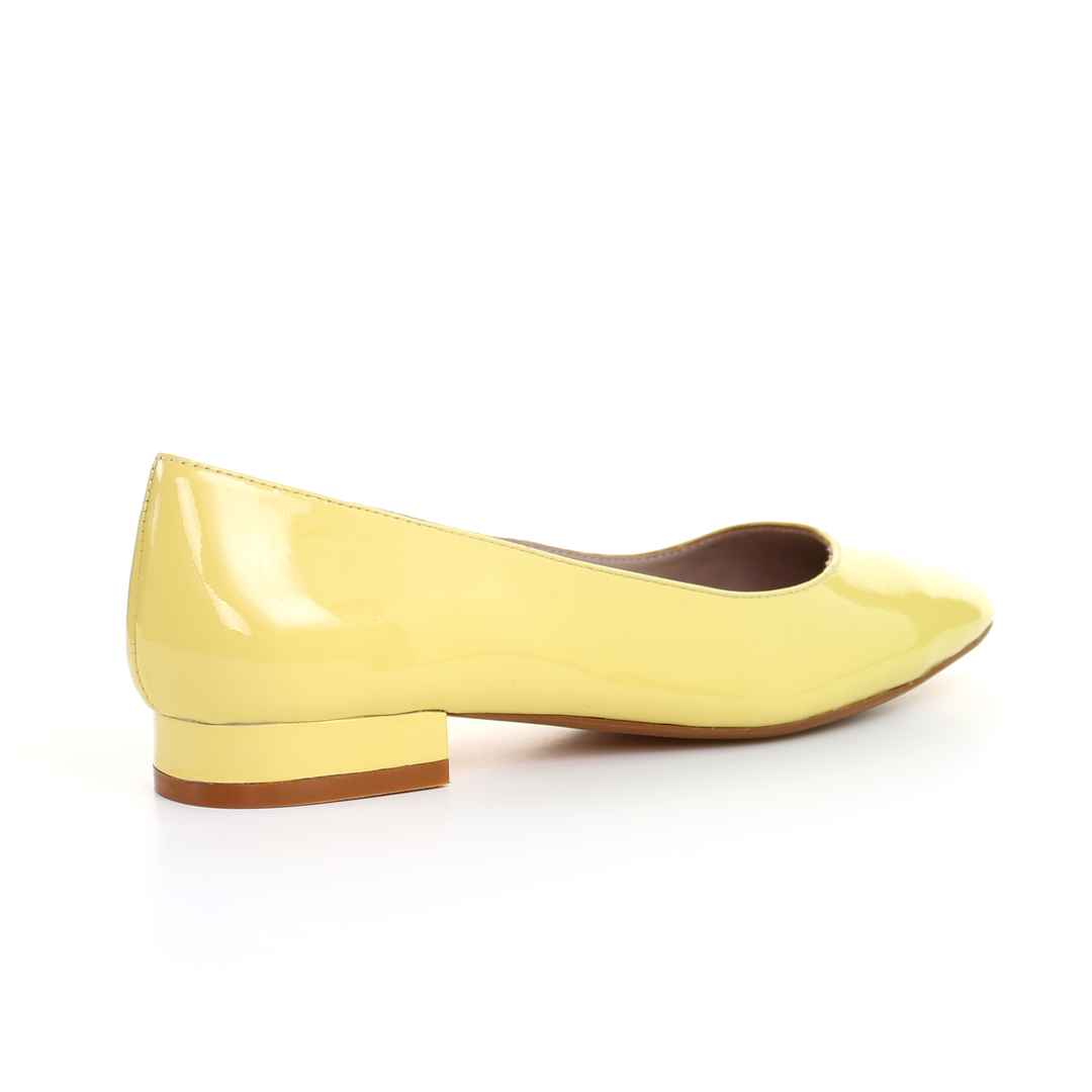 Patent Leather Square Toe Ballerina (Yellow)