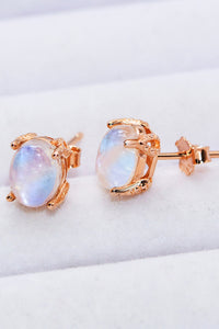 Thumbnail for Natural Moonstone 4-Prong Stud Earrings - T - 2 FINISHES -