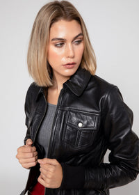 Thumbnail for Fadcloset - Annalise Womens Leather Jacket - 1 COLOR -