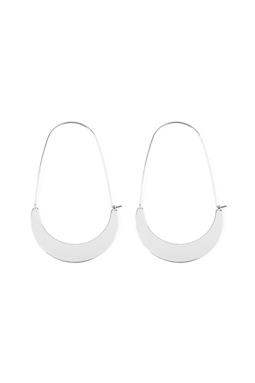 Crescent Moon Hoop Earrings - 3 FINISHES -