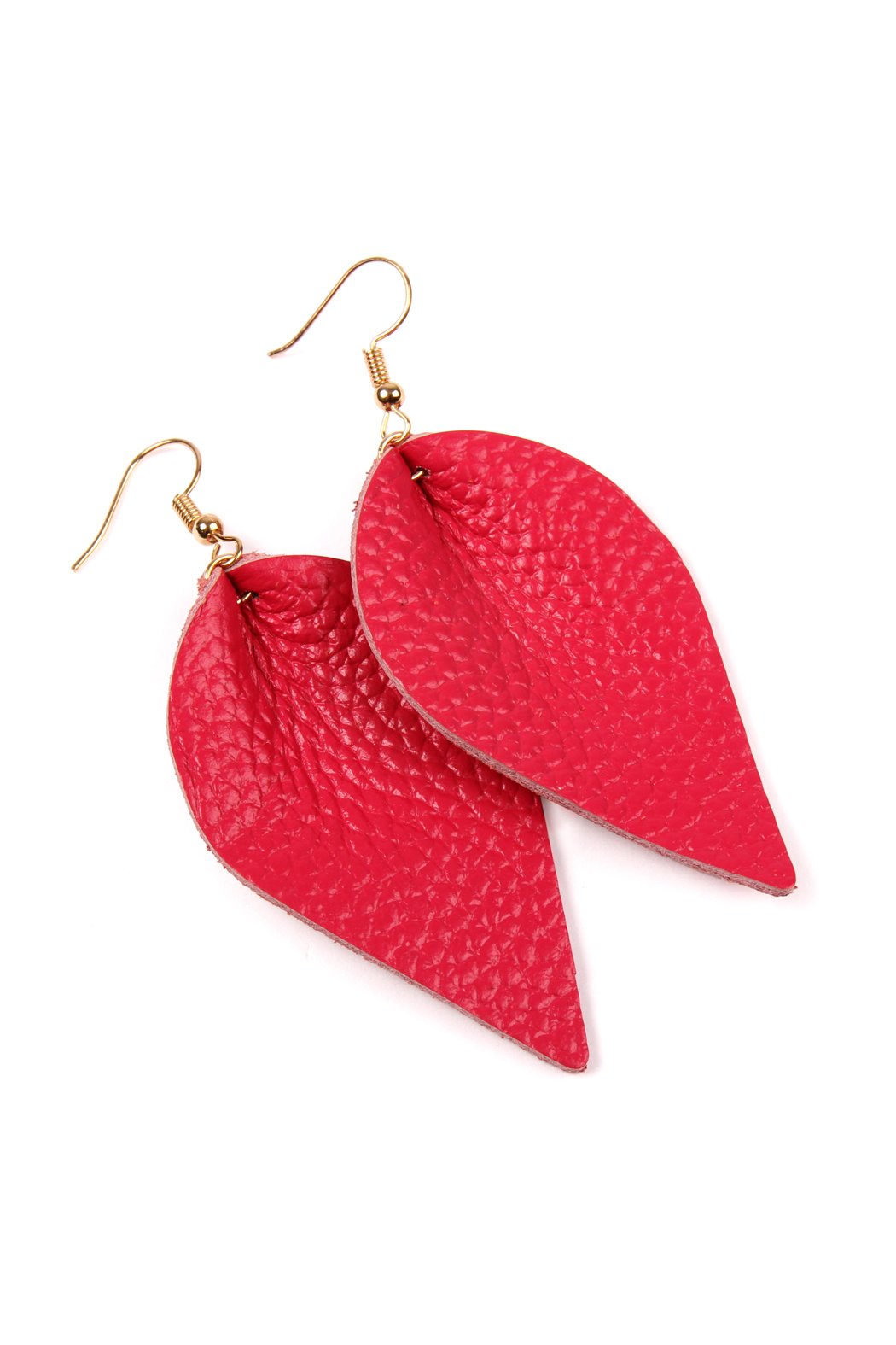 Teardrop Shape Pinched Leather Earrings - 18 COLORS -