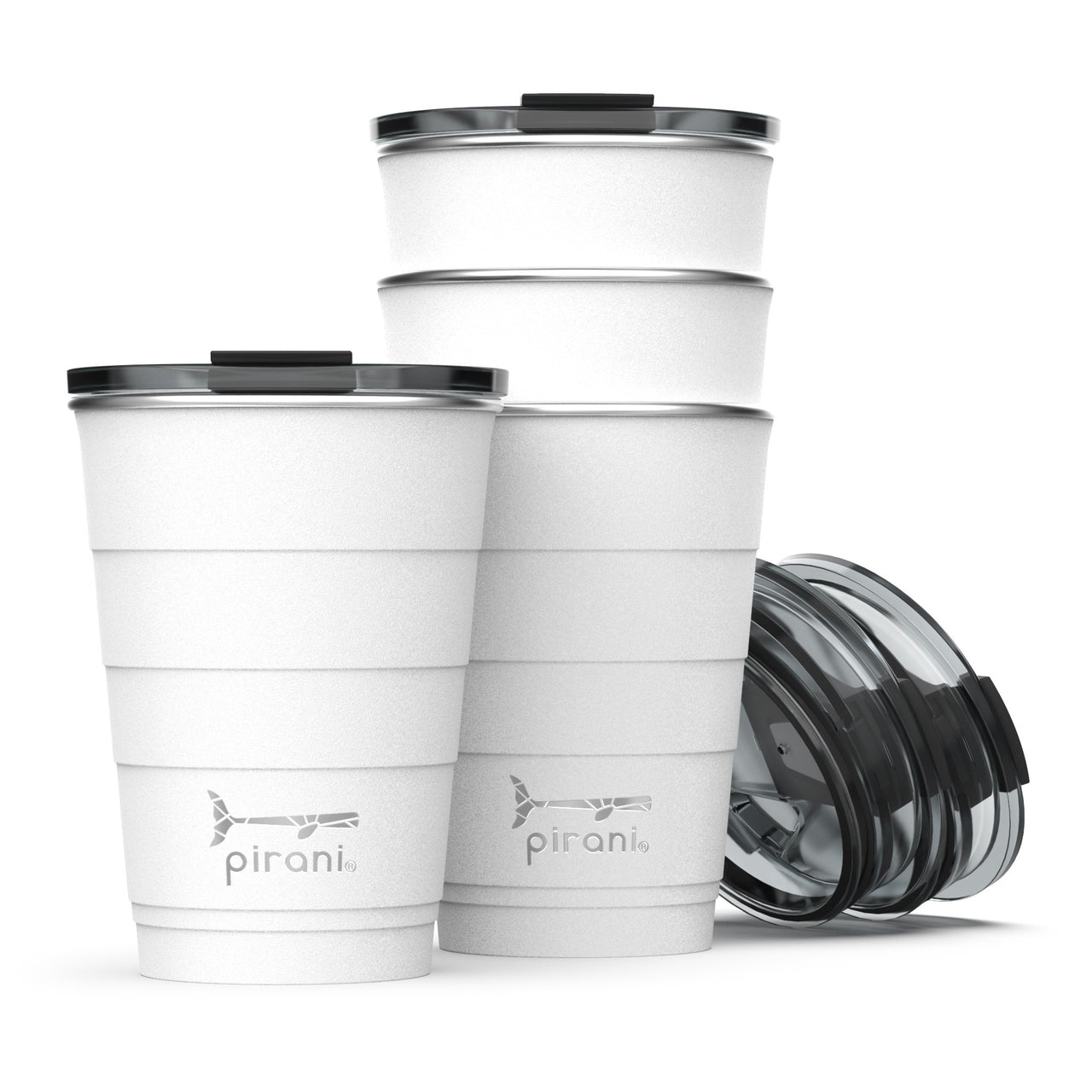 Pirani Life - Insulated 16 Oz. Party Tumbler - Pack of 14 Cups - 14 PCS. - 12 HOURS COLD / 6 HOURS HOT / STACKABLE / DISHWASHER SAFE! - 8 COLORS -