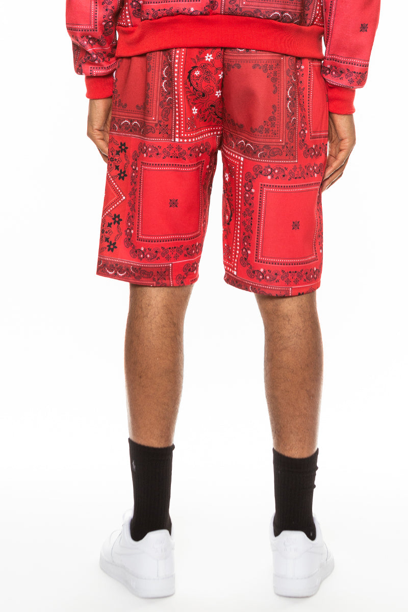 Paisley All Over Print Shorts - 1 COLOR -