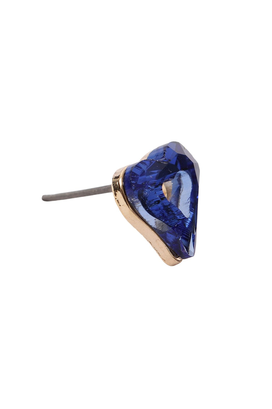 Glass Open Heart Post Stud Earrings - 5 COLORS