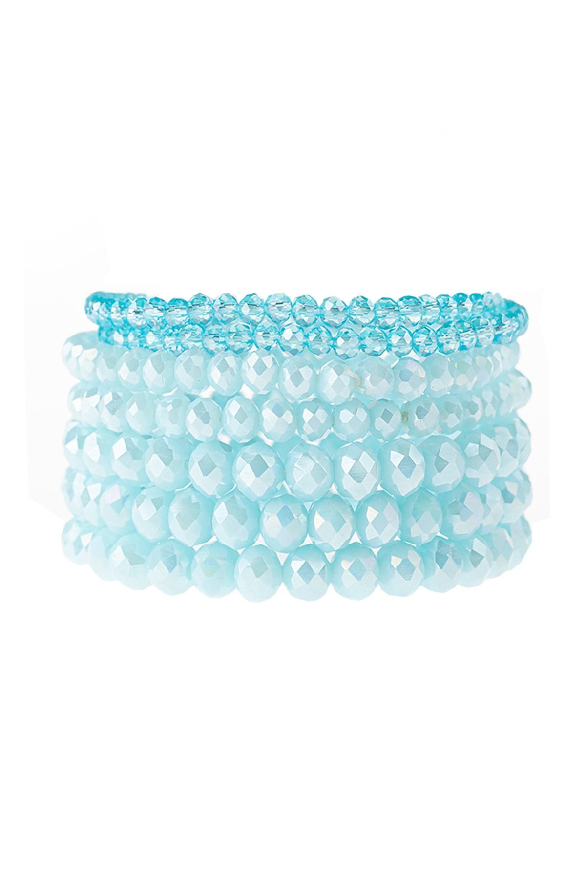 Seven Lines Glass Beads Stretch Bracelet - 22 COLORS