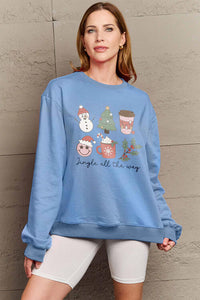 Thumbnail for Simply Love Full Size JINGLE ALL THE WAY Long Sleeve Sweatshirt - SIZES S THRU 3XL - T - 4 COLORS -