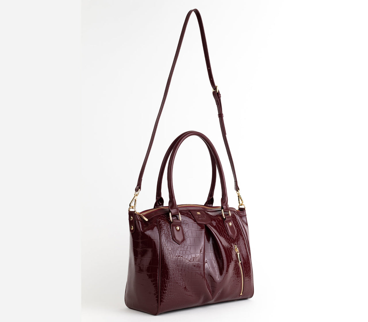 GUNAS NEW YORK - Madison - Burgundy Croc Vegan Bag - 1 COLOR -