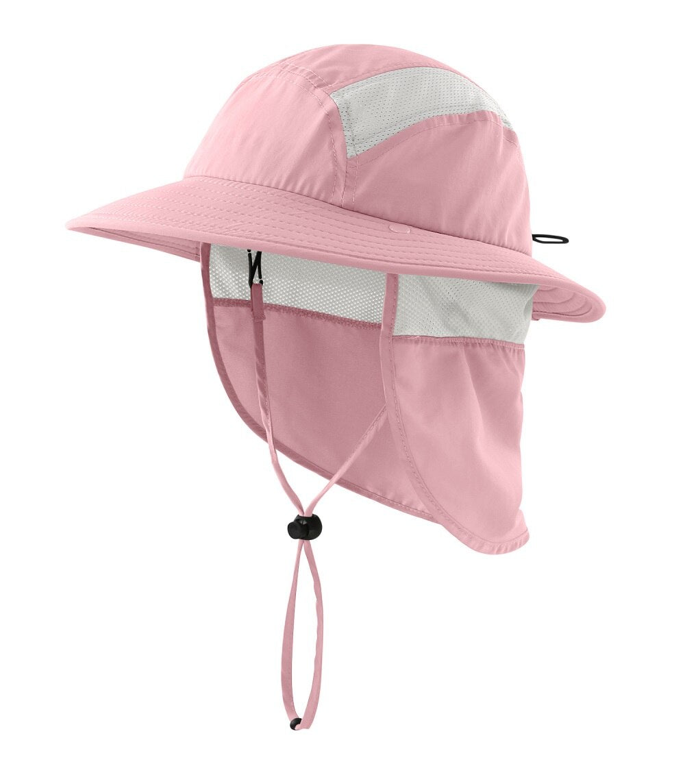 Connectyle - Toddler Boys & Girls Summer Sun Hat UPF50+ Bucket Hats With Detachable Neck Flap Summer Beach Hat - [23 DAY DELIVERY] - 12 COLORS -