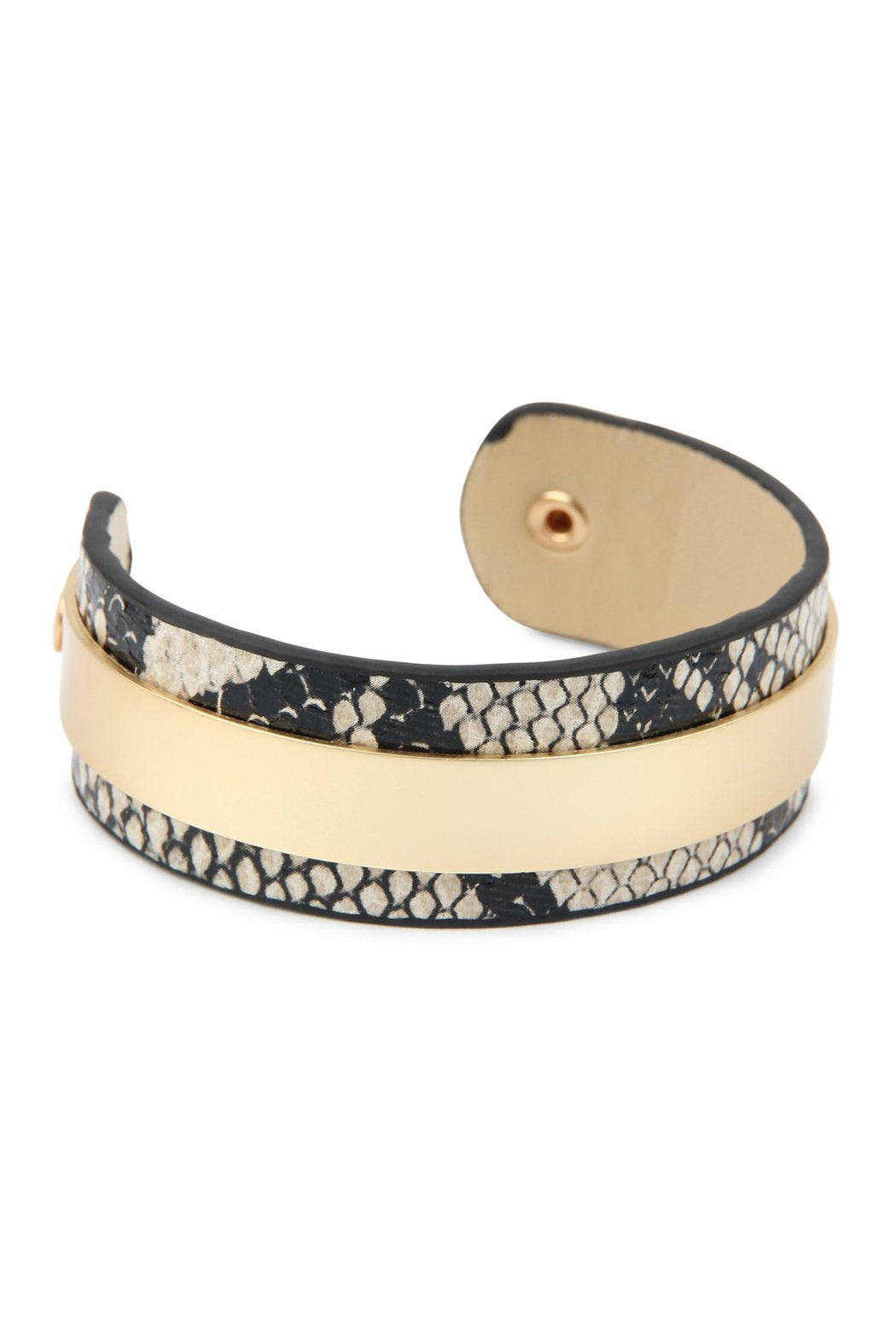 Snake Skin Leather Cuff Bracelet - 4 COLORS -