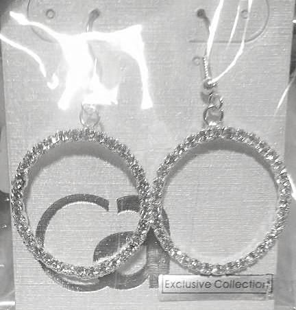 CZ Dangle Hoop Earrings -