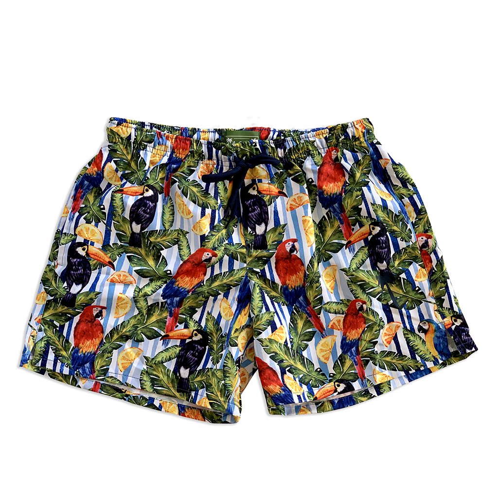 La Palma Eco-Beachwear: Classic Tropical Style Sustainable Swim Trunks -1 COLOR