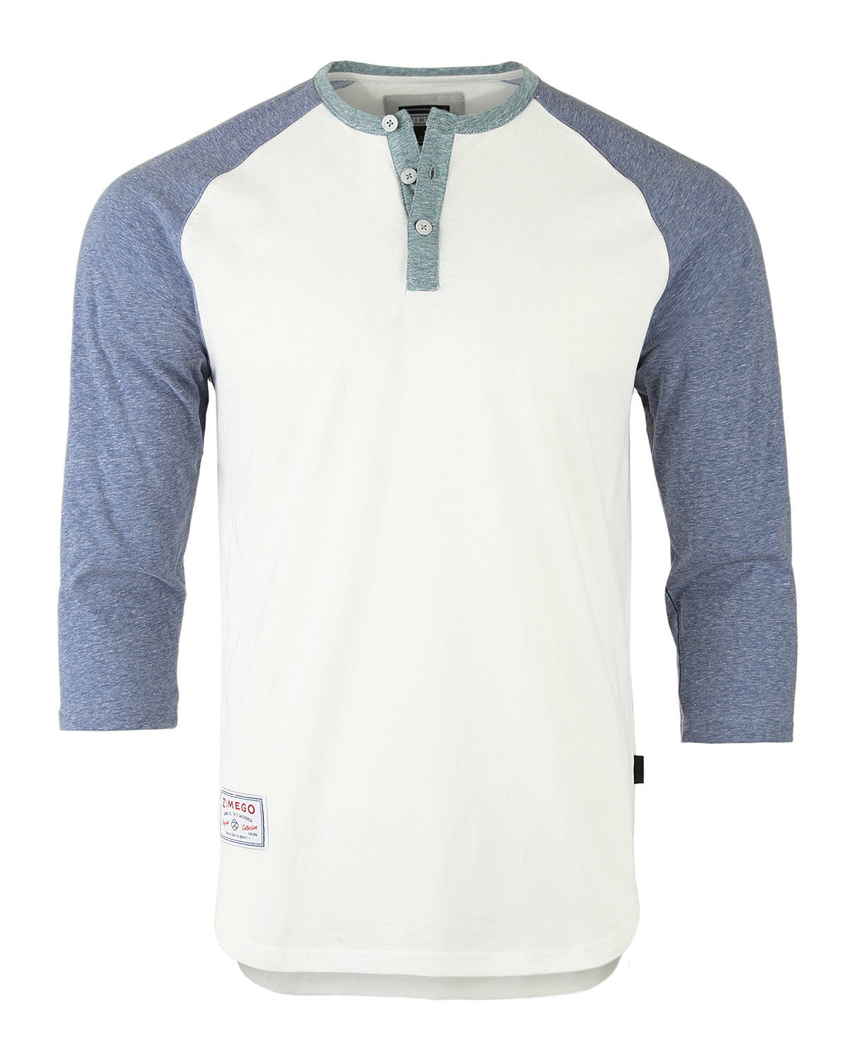 Men's 3/4 Sleeve Baseball Retro Raglan Henley – Casual Athletic Button Crewneck Shirts - 1 COLOR -