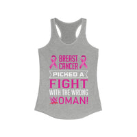 Thumbnail for Picked a Fight With the Wrong Woman Breast Cancer Awareness Racerback Tank Top - 2 COLORS -