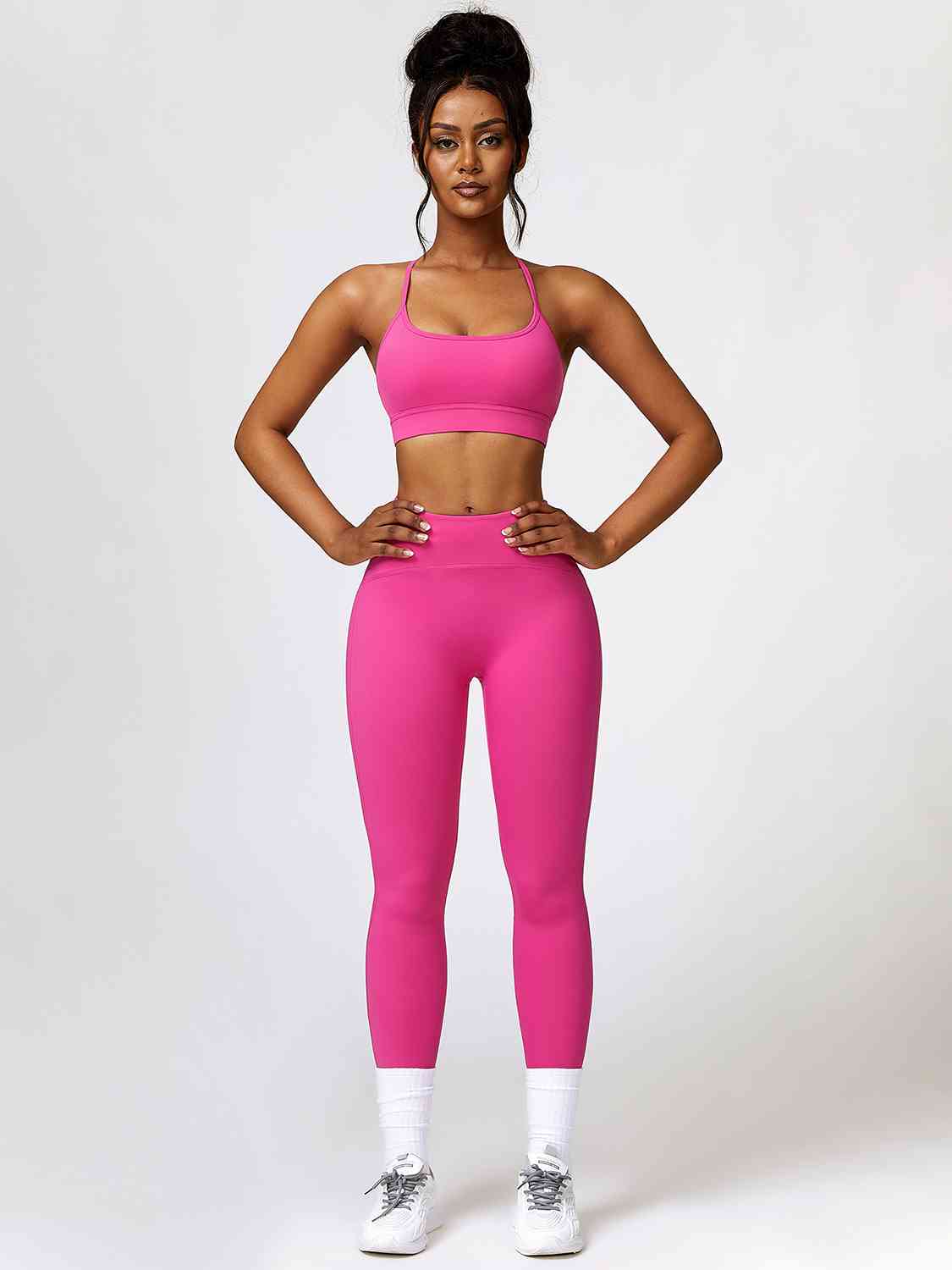 Sport Bra and Leggings Set - 2 PCS. - T - 5 COLORS -