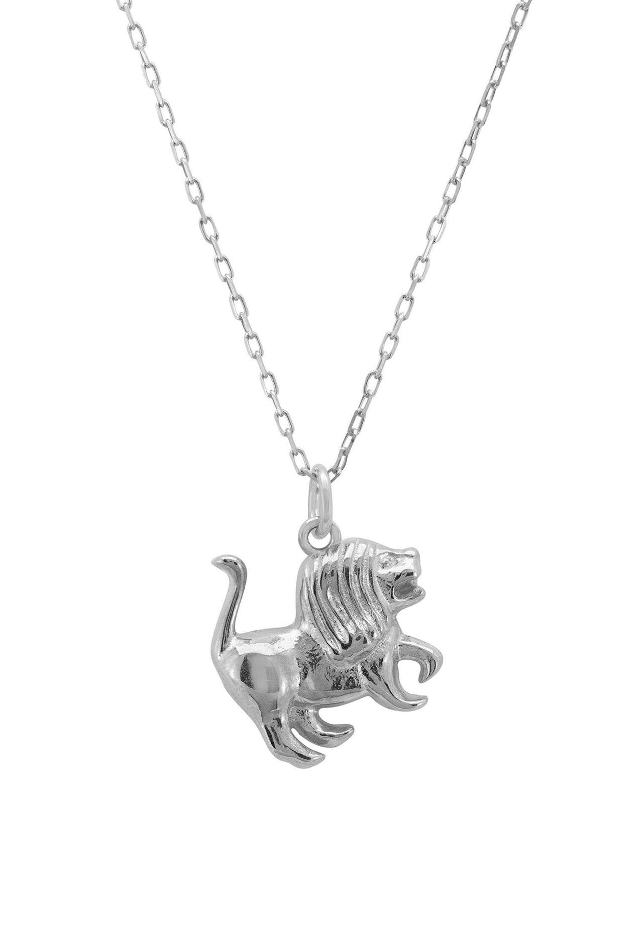 Zodiac Star Sign Necklace Silver Leo -