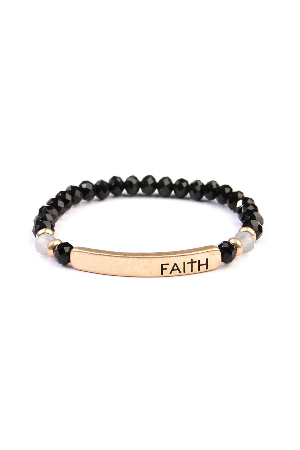 "Faith" Rondelle Beads Bracelet - 8 COLORS