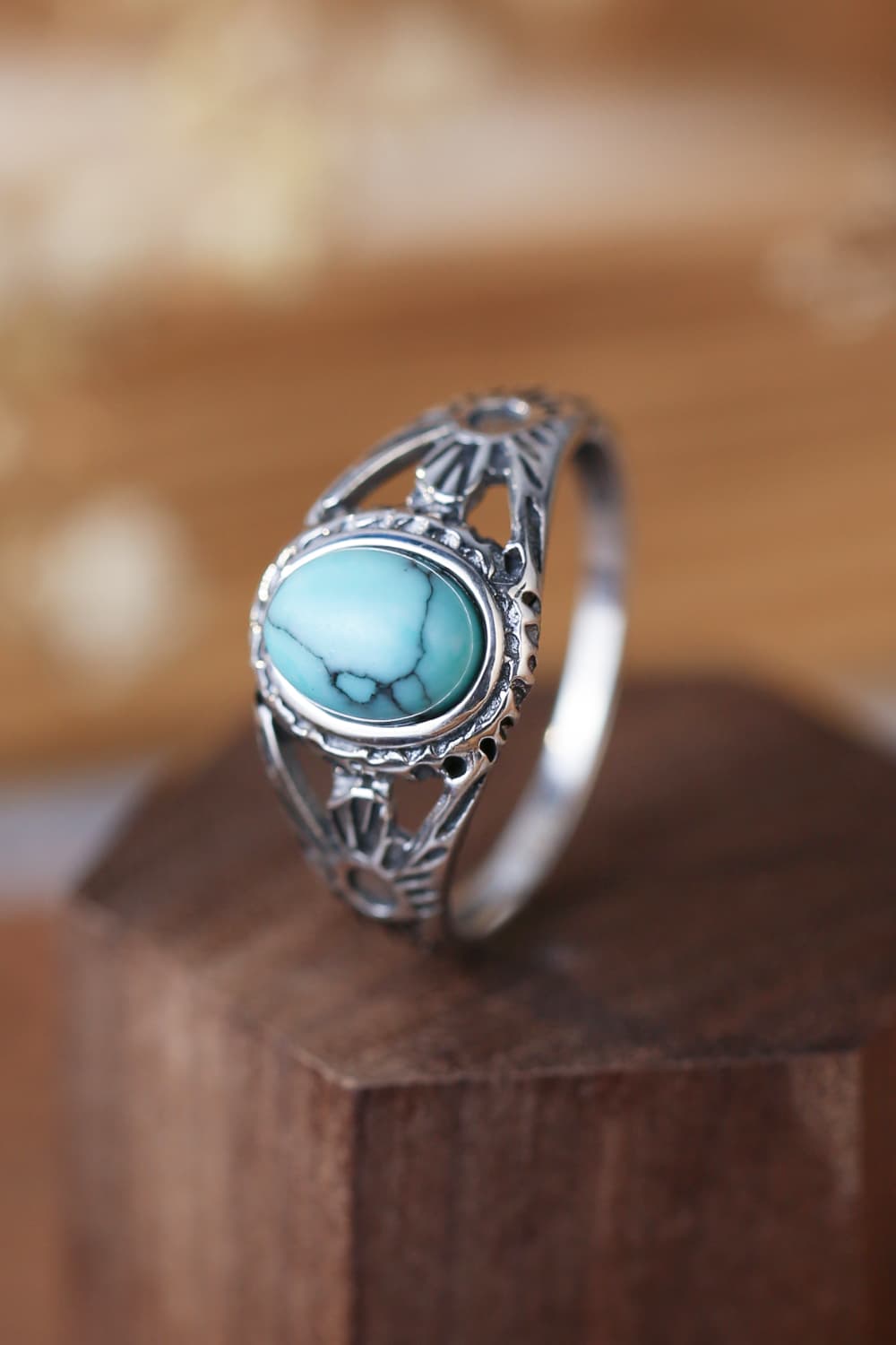 Turquoise 925 Sterling Silver Ring - T - SIZES 5 THRU 9 -