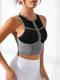 Thumbnail for Color Block Round Neck Active Tank