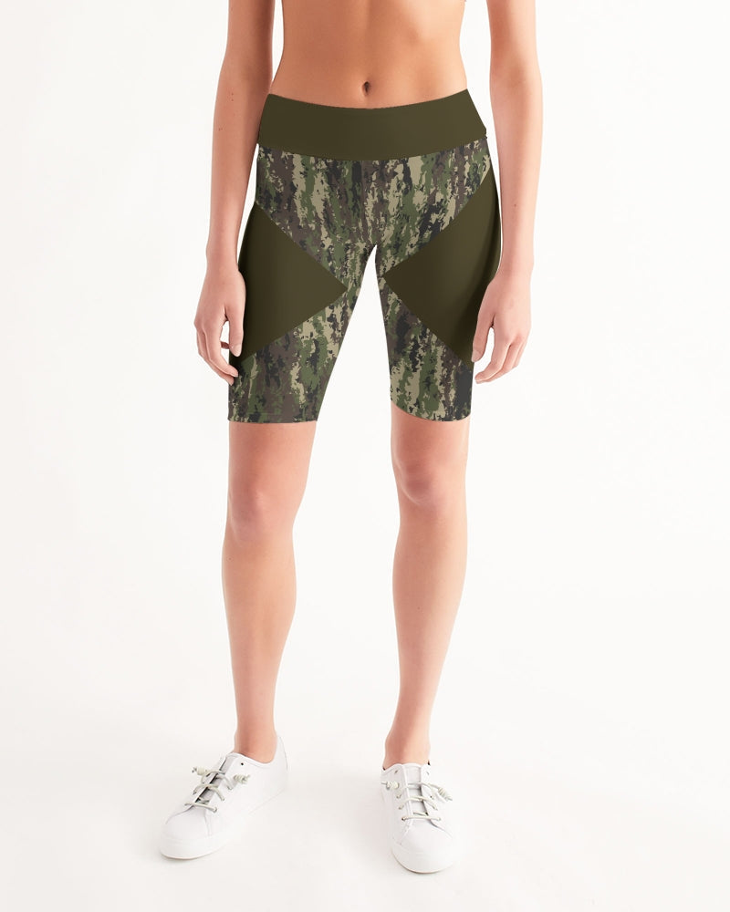 Chaluisant - Graphic Camo Women's Mid-Rise Bike Shorts -