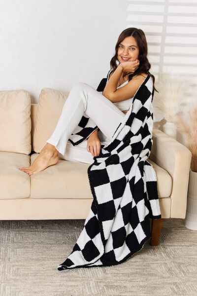 Cuddley Checkered Decorative Throw Blanket - T - 6 COLORS -