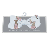 Thumbnail for Newcastle - Powder Pink Bunnies Bamboo Newcastle Headband -