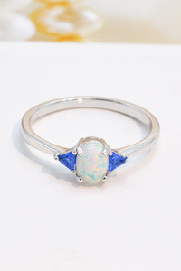 Thumbnail for Contrast 925 Sterling Silver Opal Ring - T - SIZES 6 THRU 9 - 4 COLORS -