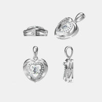 Thumbnail for Moissanite 925 Sterling Silver Heart Necklace