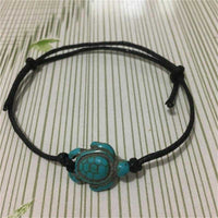 Thumbnail for Carved Boho Turquoise Turtle Anklet Ankle Bracelet -