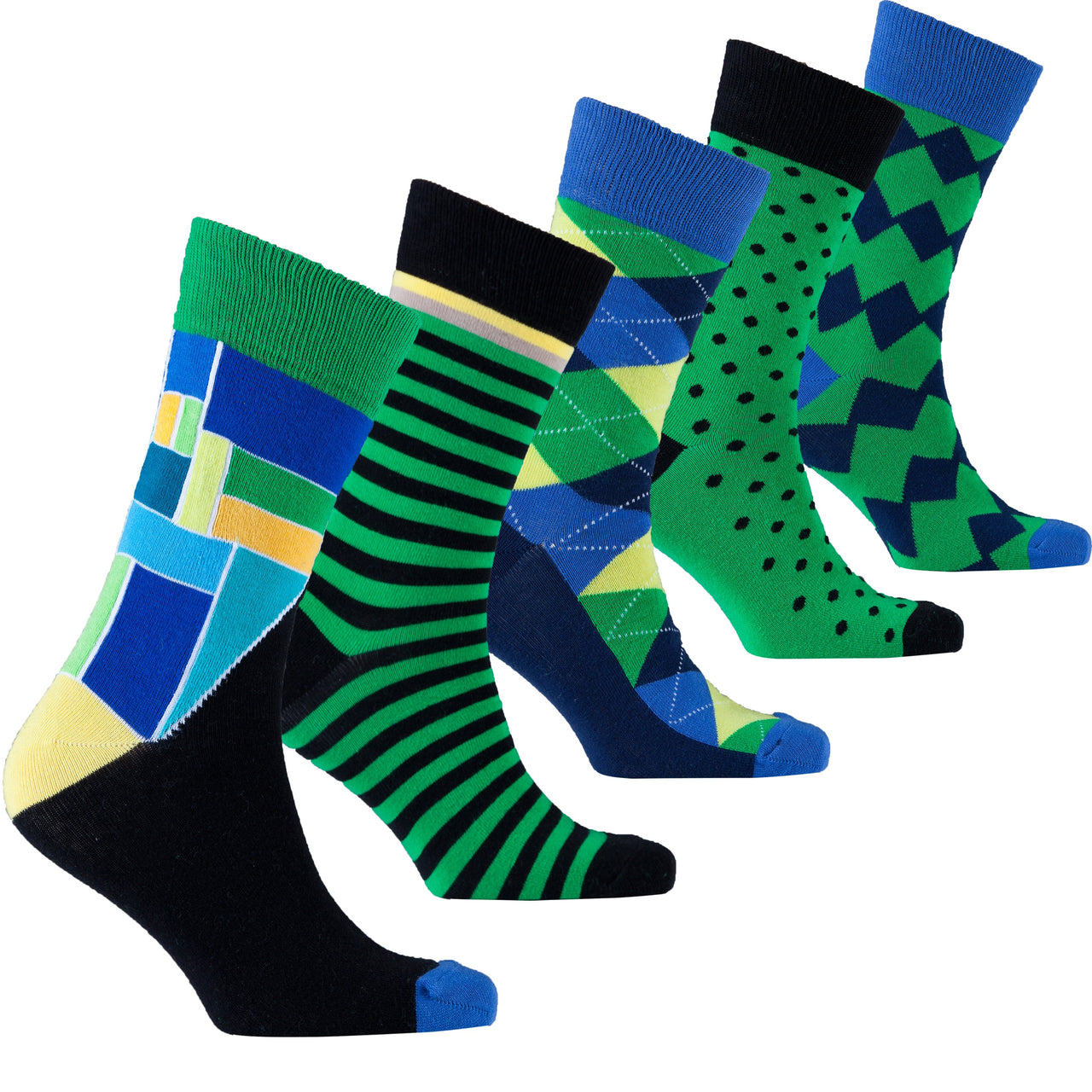 Men's Emerald Mix Set Socks - 5 PACK -