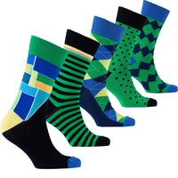 Thumbnail for Men's Emerald Mix Set Socks - 5 PACK -