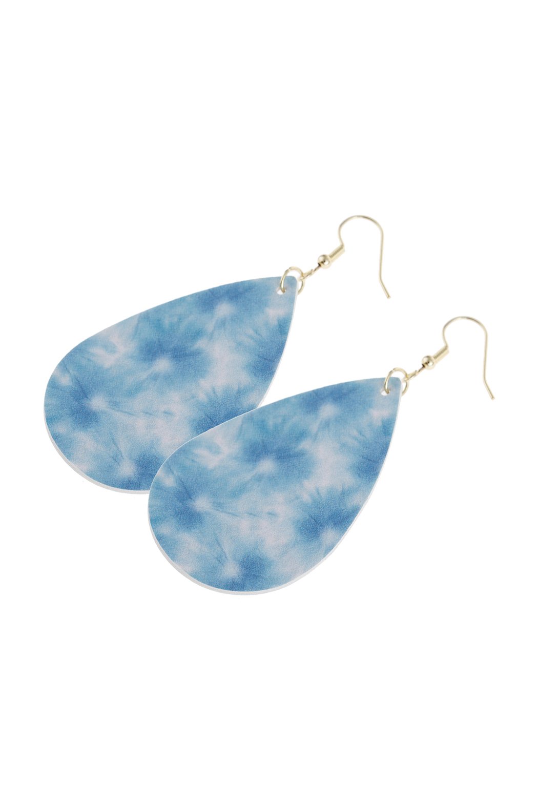 Multicolor Abstract Leather Printed Teardrop Hook Earrings - 4 COLORS -