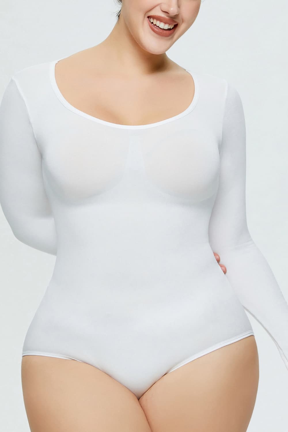 Full Size Long Sleeve Shaping Bodysuit - SIZES S THRU 3XL - T - 3 COLORS -