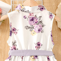 Thumbnail for Floral Collared Neck Sleeveless Dress - T - 4 SIZES - 1 COLOR -