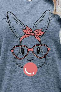 Thumbnail for Easter Bunny Graphic Round Neck T-Shirt - T - 6 COLORS -