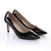 Thumbnail for Patent Leather 8cm Pin Heel Pointed Toe Pumps-Black