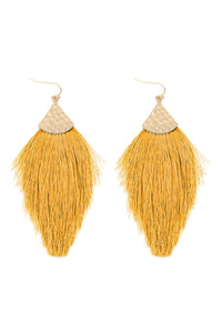 Thumbnail for Thread Tassel Drop Earrings - 15 COLORS -