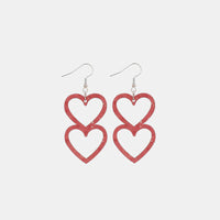 Thumbnail for Cutout Heart Shape Wood Earrings - T - 3 COLORS -