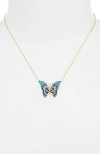 Thumbnail for Knotty - Butterfly Pave Charm Necklace -