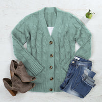 Thumbnail for Riah Fashion - Cable Sweater With Pockets - 9 COLORS -