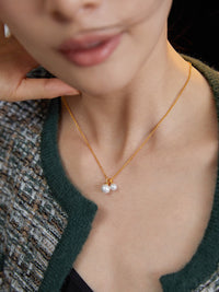 Thumbnail for Dainty Two Pearl Necklace